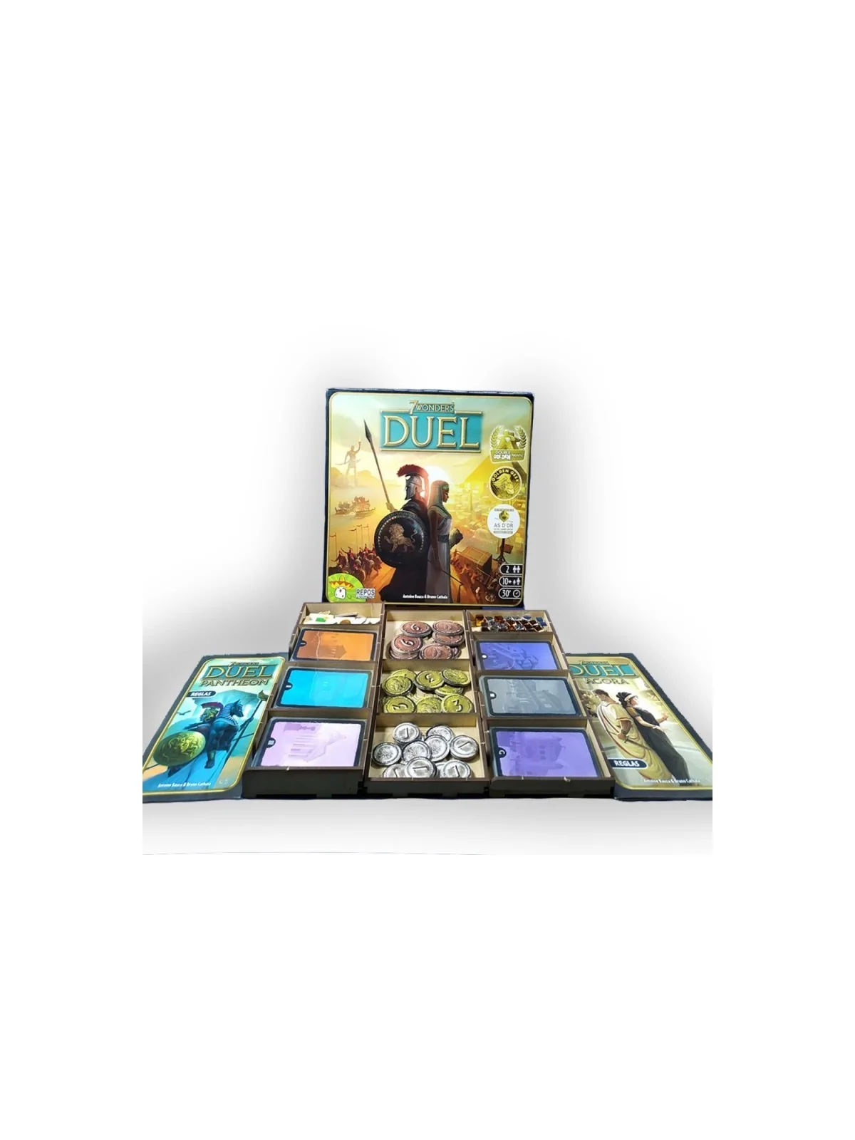 Inserto Compatible con 7 Wonders Duel (Base+Expansión Ágora+Expansión Pantheon) de WithOut Mess en Insertos | La Cueva Roja