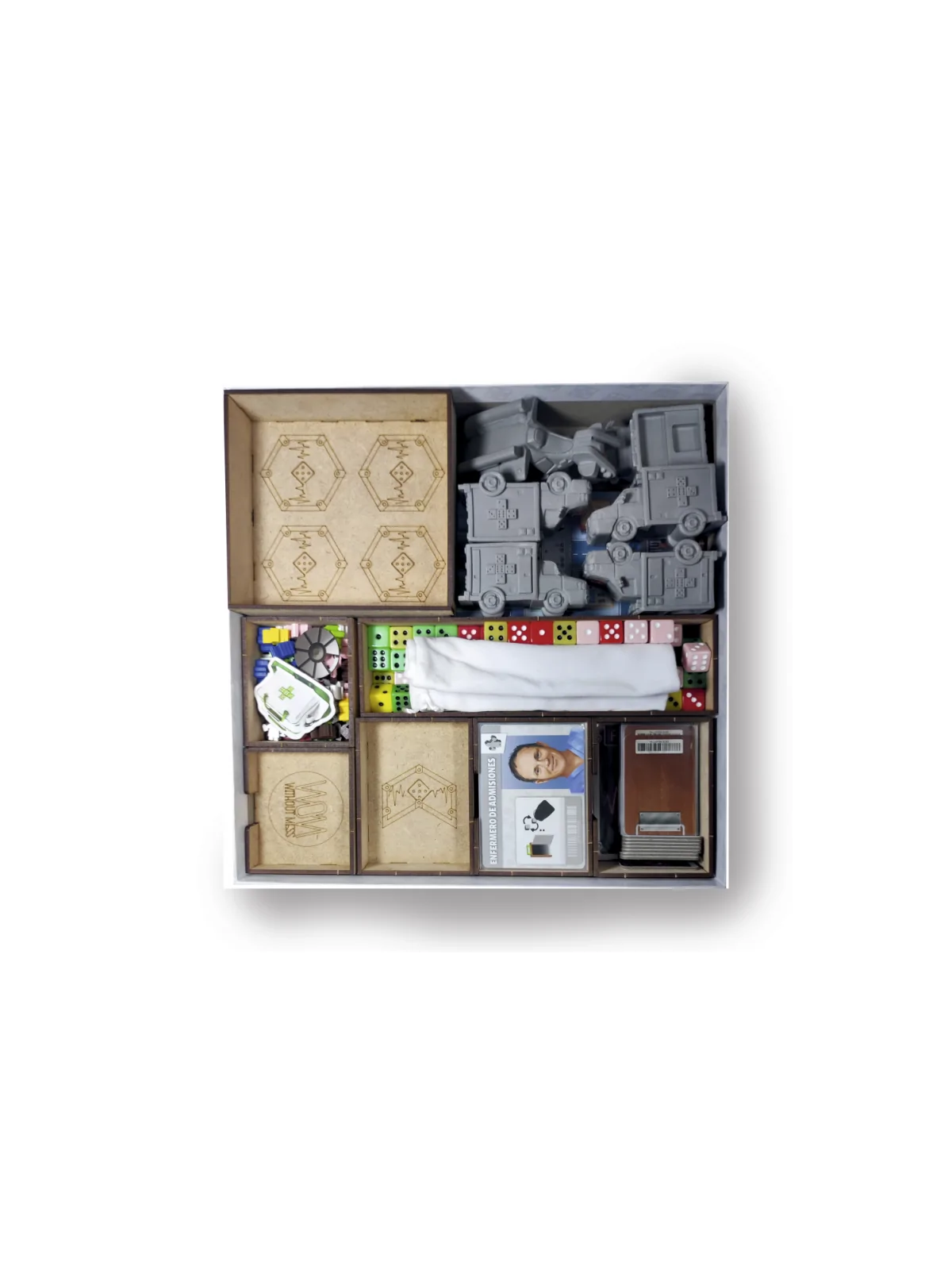 Inserto Compatible con Dice Hospital (Base+Exp.Cuidado Comunitario+Exp. Deluxe) de WithOut Mess en Insertos | La Cueva Roja