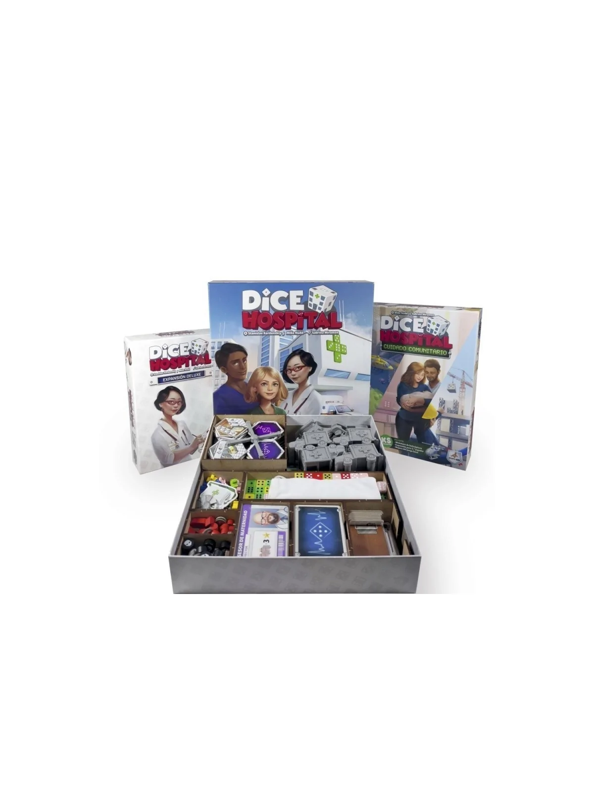 Inserto Compatible con Dice Hospital (Base+Exp.Cuidado Comunitario+Exp. Deluxe) de WithOut Mess en Insertos | La Cueva Roja