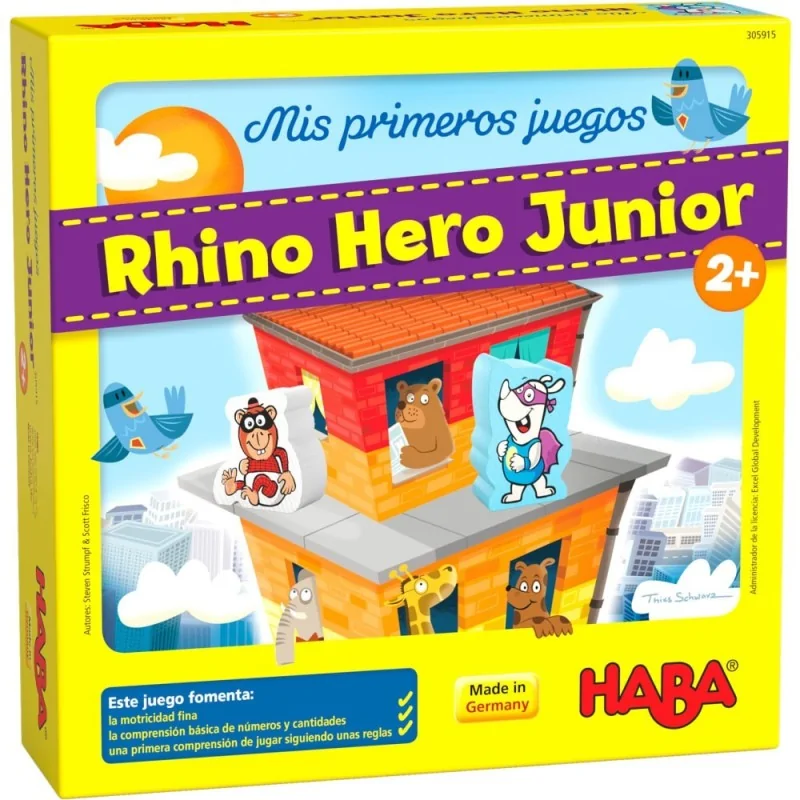 Mis Primeros Juegos: Rhino Hero Junior de Haba en Juegos de Tablero | La Cueva Roja