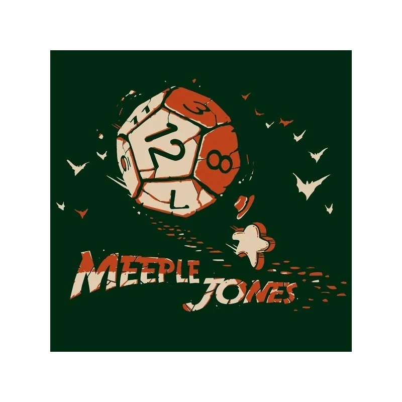 Camiseta Unisex Meeple Jones de Maldito Games en Camisetas | La Cueva Roja