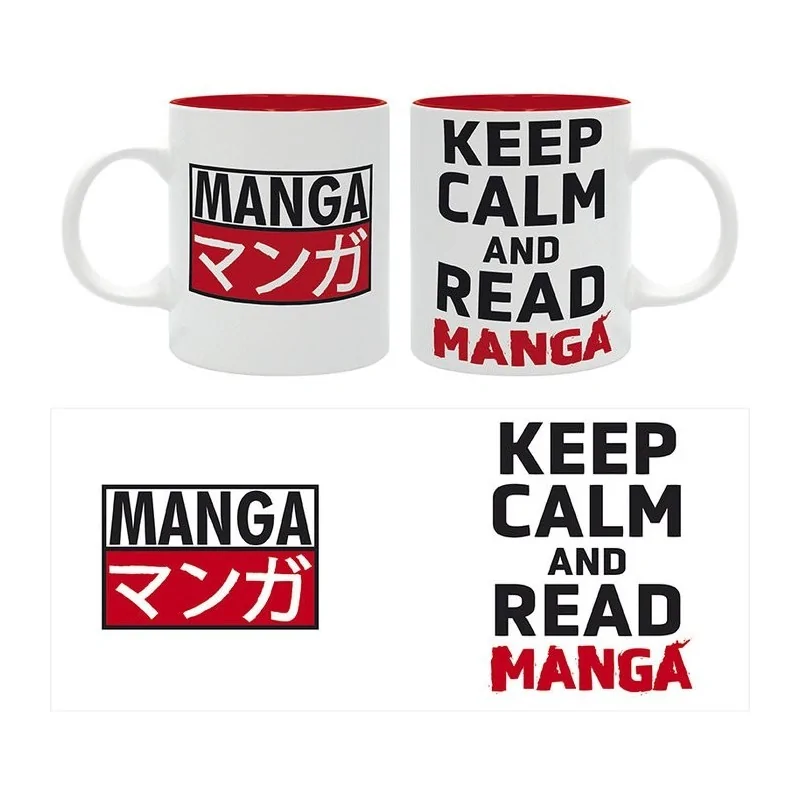 Taza Keep Calm and Read Manga Asian Art - 320 ml de ABYSSE en Tazas - Vasos | La Cueva Roja
