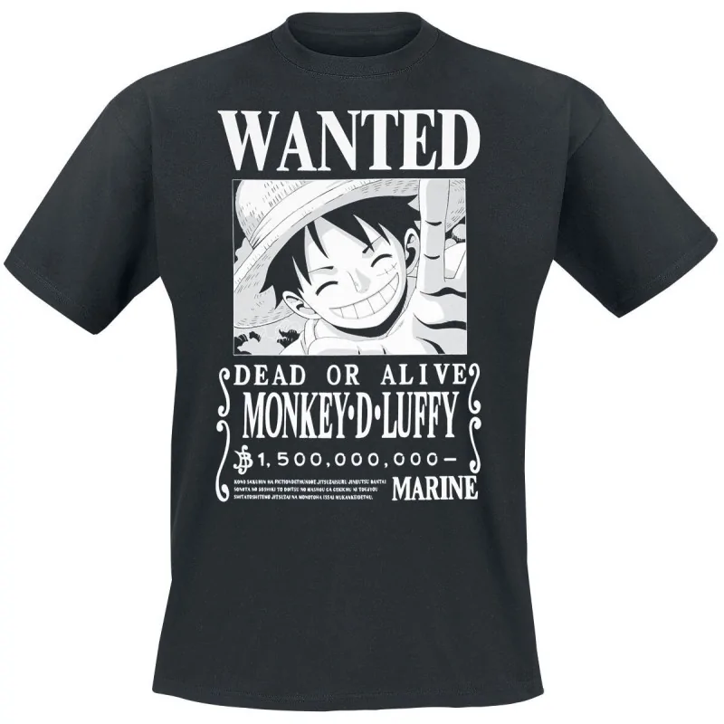Camiseta One Piece Wanted Luffy de ABYSSE en Camisetas | La Cueva Roja