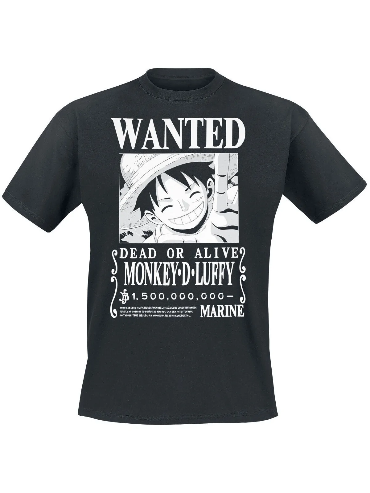 Camiseta One Piece Wanted Luffy de ABYSSE en Camisetas | La Cueva Roja