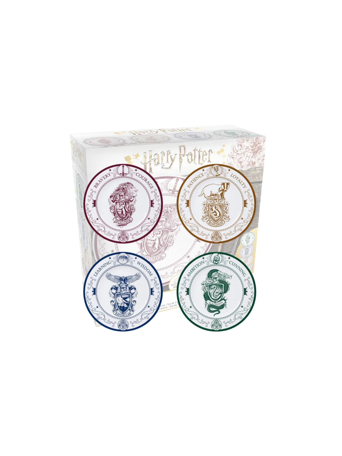 Set de 4 Platos Harry Potter Casas de Hogwarts de ABYSSE en Otros | La Cueva Roja