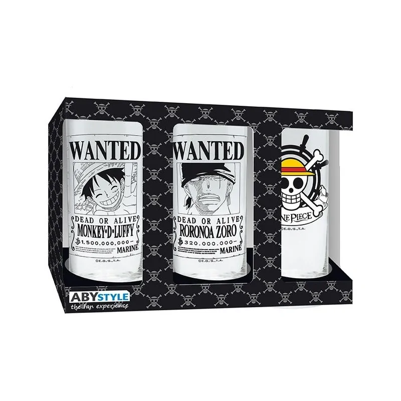 Set 3 Vasos One Piece de ABYSSE en Tazas - Vasos | La Cueva Roja