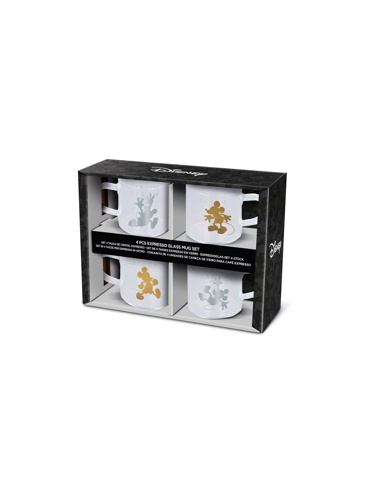Set 4 Tazas de Cristal Cafe 100ml Mickey Young Adult de Stor en Tazas - Vasos | La Cueva Roja