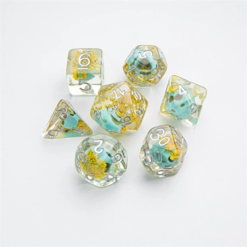 Green Skull RPG Dice Set (7pcs) de Gamegenic en Dados | La Cueva Roja