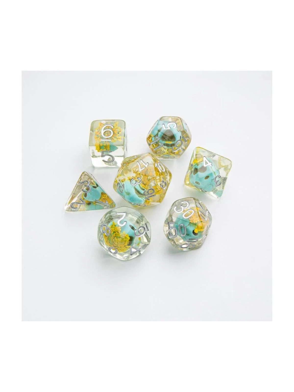 Green Skull RPG Dice Set (7pcs) de Gamegenic en Dados | La Cueva Roja