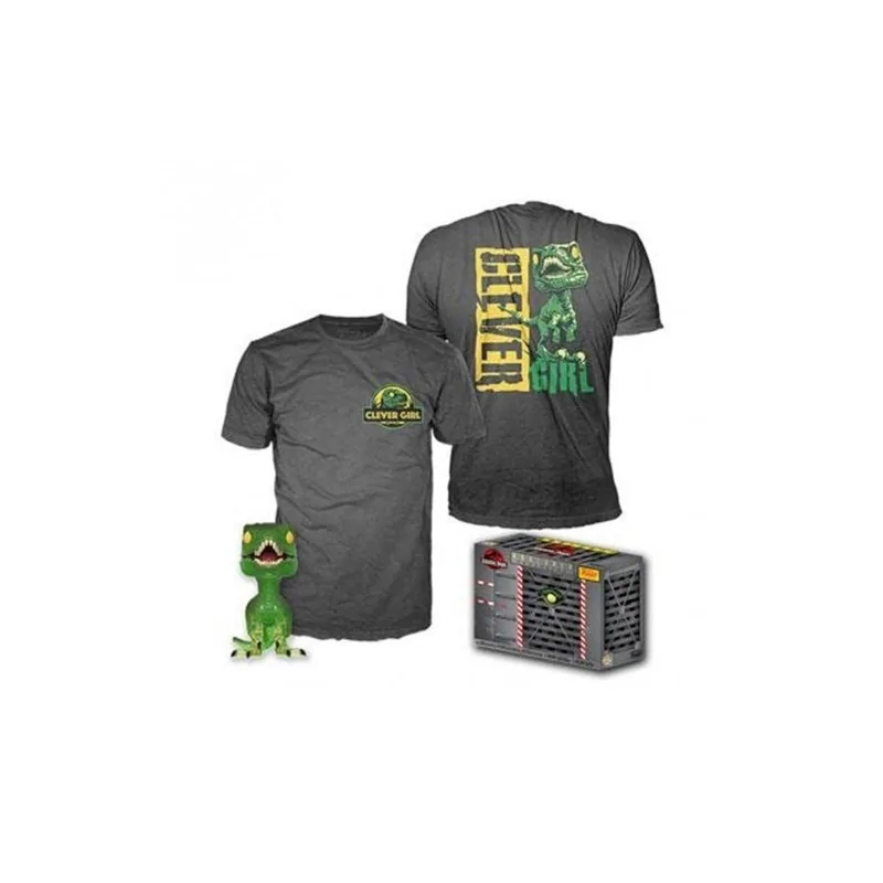 Pop&Tee Jurassic Park Clever Raptor Funko+Camiseta de Funko en Funko Pop | La Cueva Roja