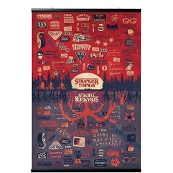 Pack Colgador con Poster Stranger Things The Upside Down de Grupo Erik en Decoración | La Cueva Roja