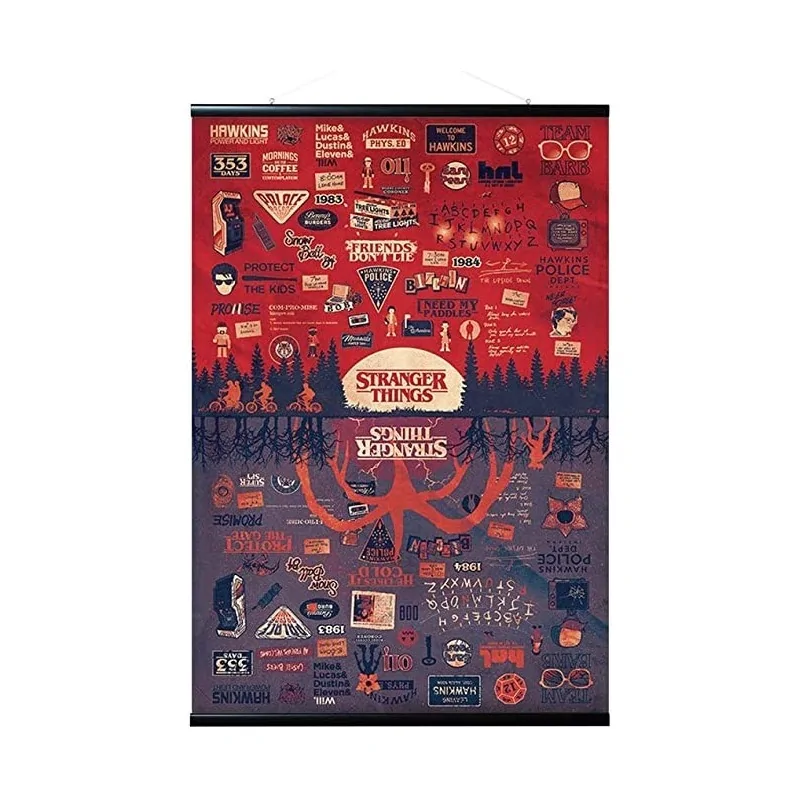 Pack Colgador con Poster Stranger Things The Upside Down de Grupo Erik en Decoración | La Cueva Roja