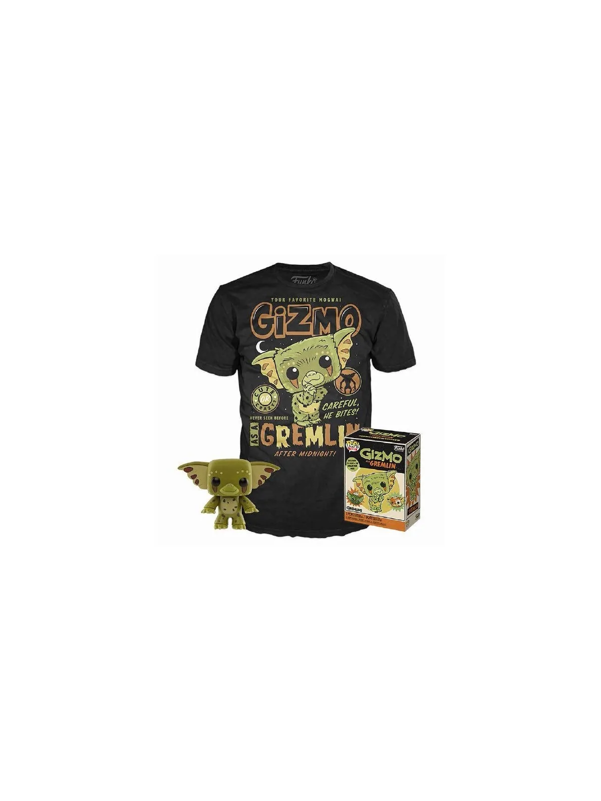 Set figura POP & Tee Gremlins Gizmo Exclusive de Funko en Ropa | La Cueva Roja