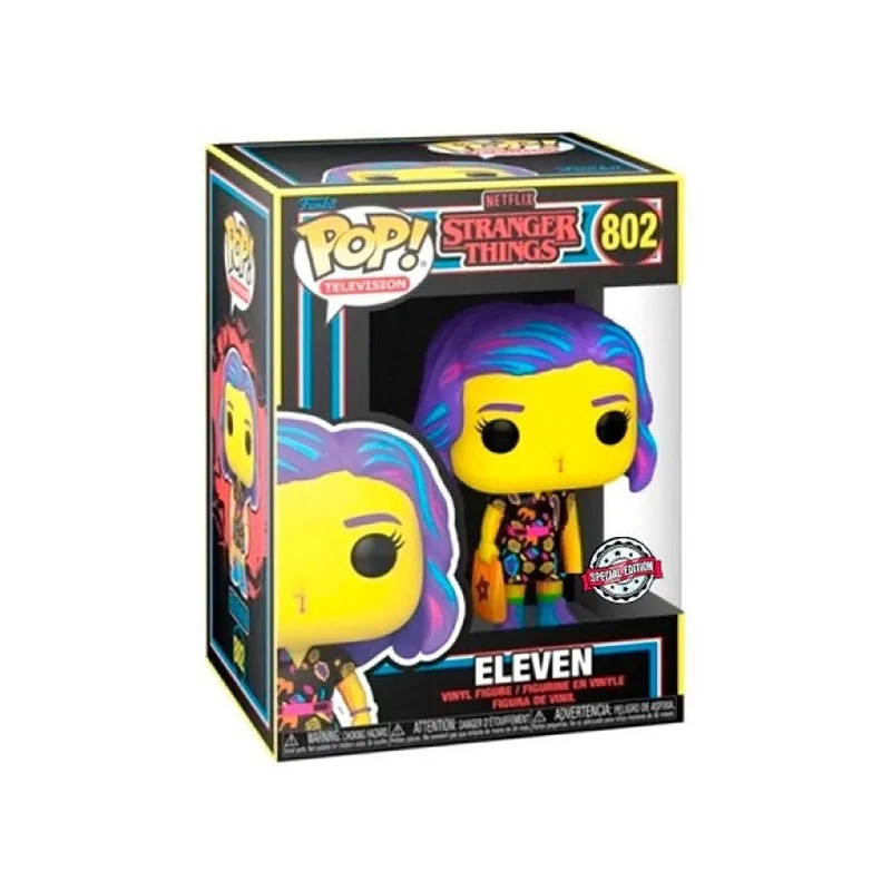 Funko POP! Stranger Things Eleven in Mall Outfit Black Light Exclusive (802) de Funko en Funko Pop | La Cueva Roja