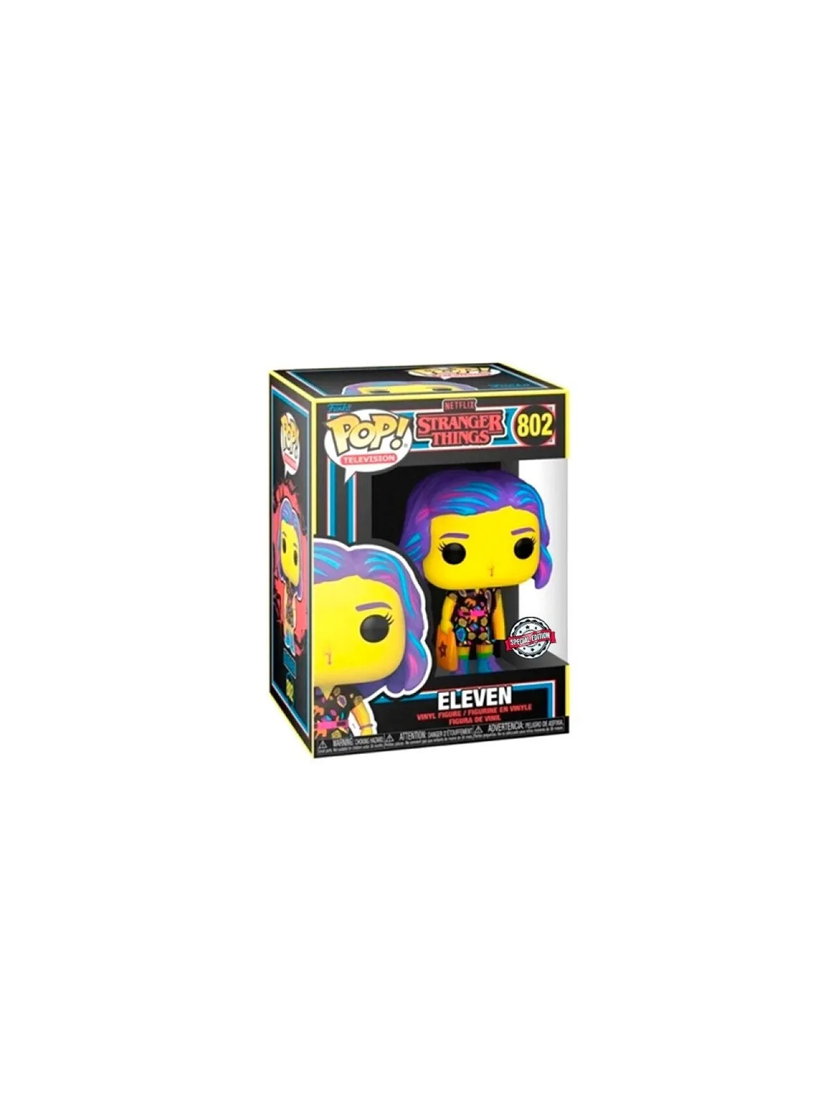 Funko POP! Stranger Things Eleven in Mall Outfit Black Light Exclusive (802) de Funko en Funko Pop | La Cueva Roja