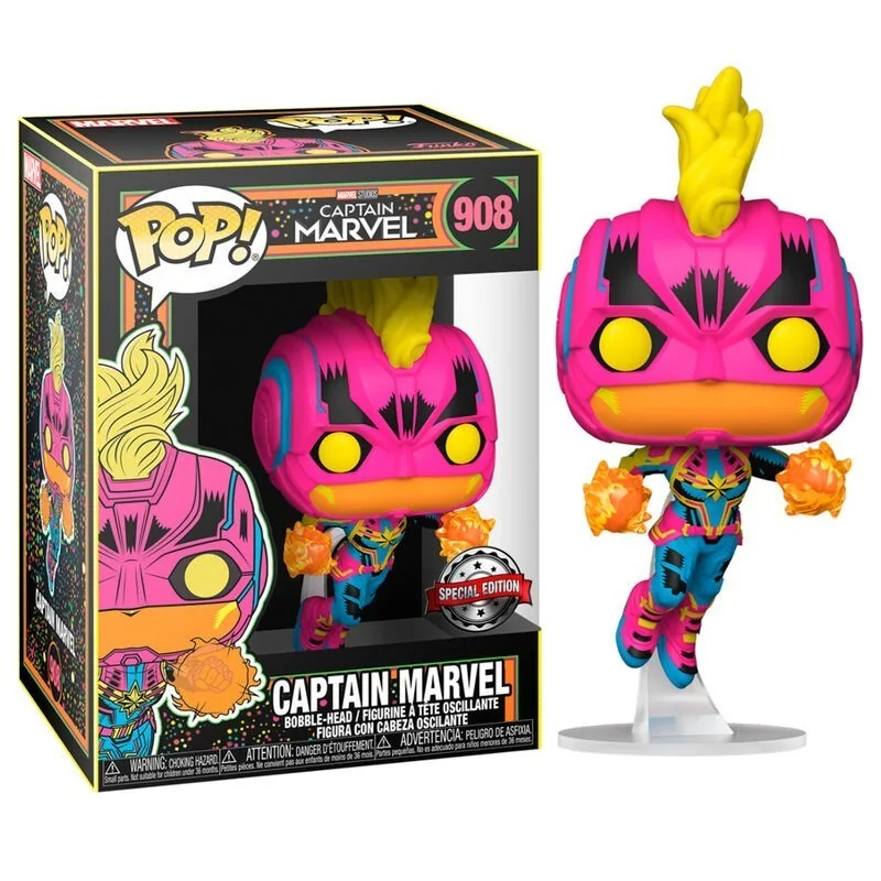 Funko POP! Marvel Capitana Marvel Black Light Exclusive (908) de Funko en Funko Pop | La Cueva Roja