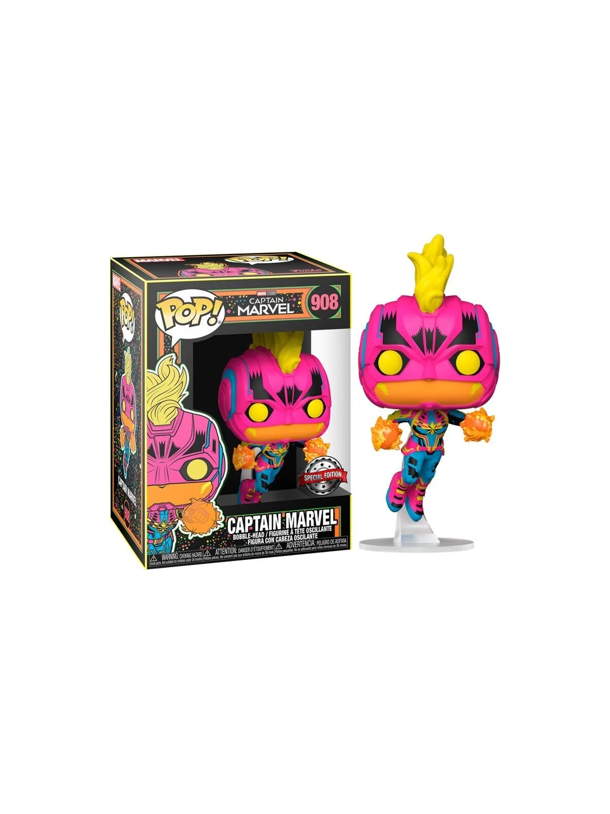 Funko POP! Marvel Capitana Marvel Black Light Exclusive (908) de Funko en Funko Pop | La Cueva Roja