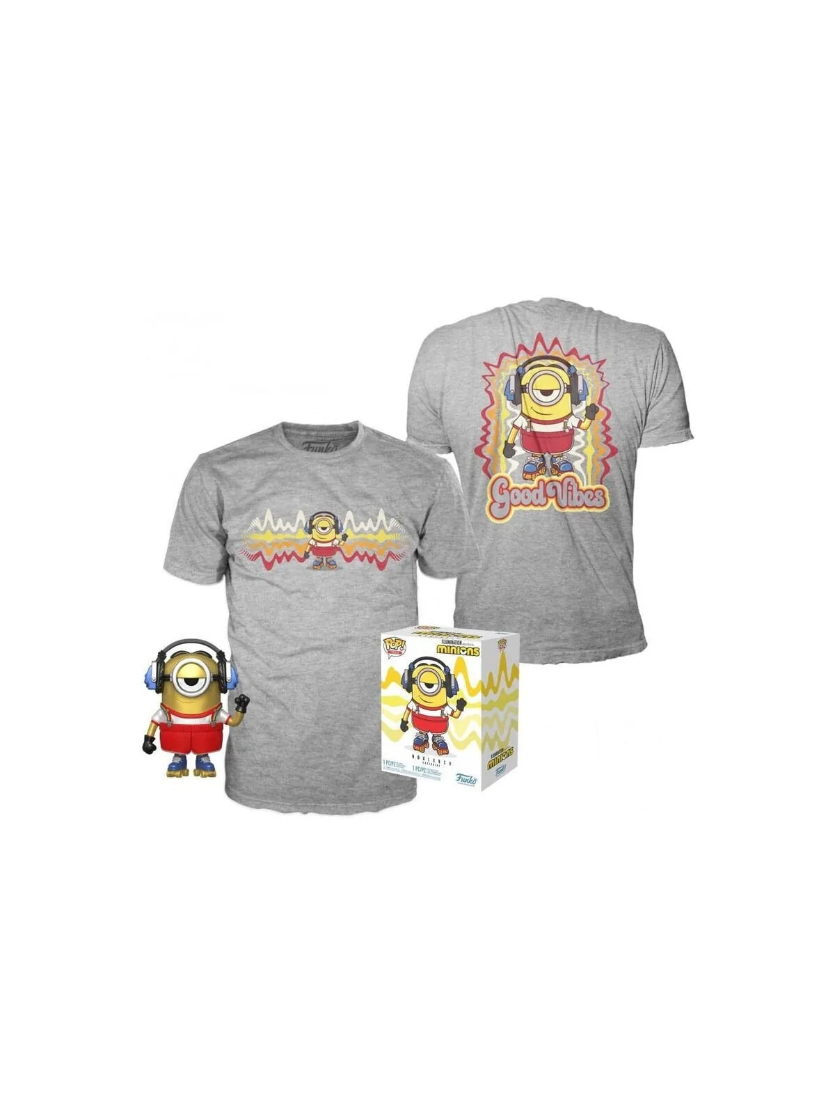Set Funko POP! & Tee Minions Roller Skating Stuart Metallic Exclusive de Funko en Camisetas | La Cueva Roja