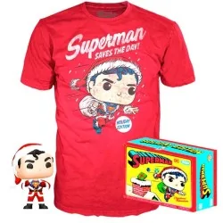 Set Funko POP! & Tee DC Comics Superman Exclusive Flocked de Funko en Ropa | La Cueva Roja