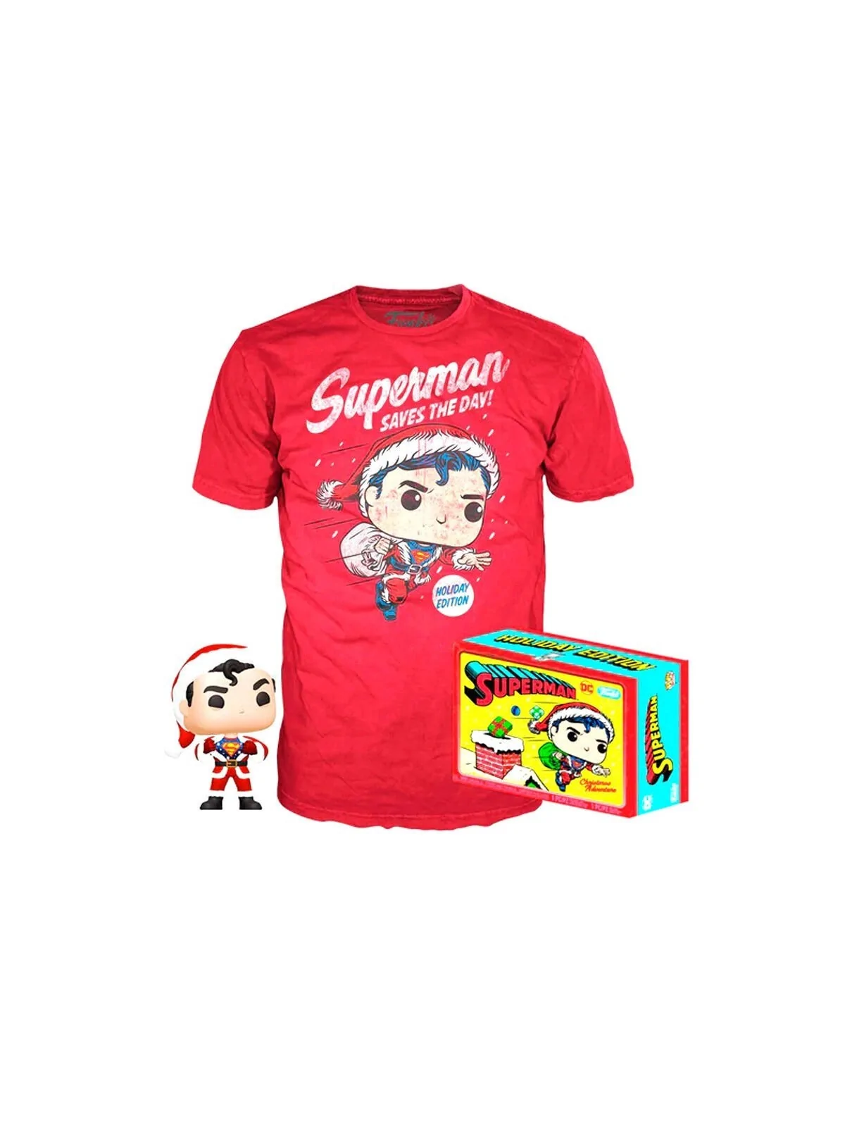 Set Funko POP! & Tee DC Comics Superman Exclusive Flocked de Funko en Ropa | La Cueva Roja