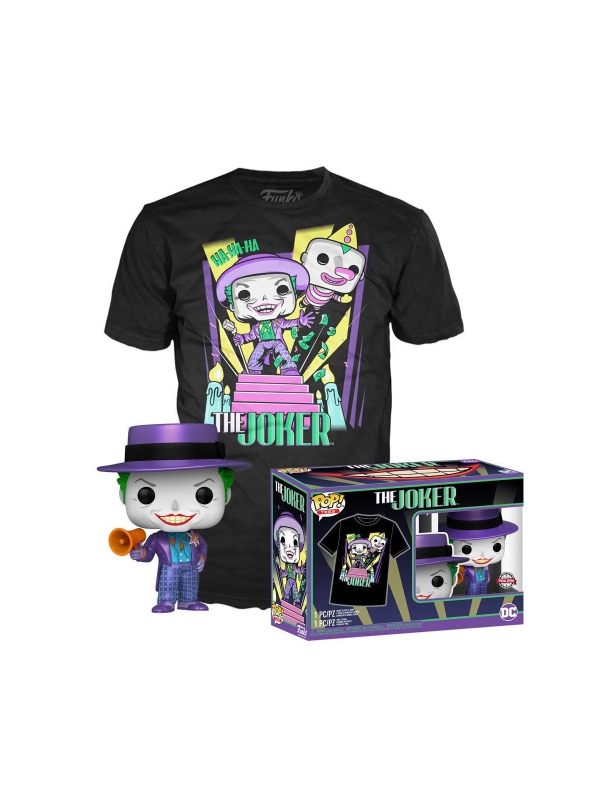 Set Funko POP! & Tee DC Comics Batman The Joker de Funko en Camisetas | La Cueva Roja