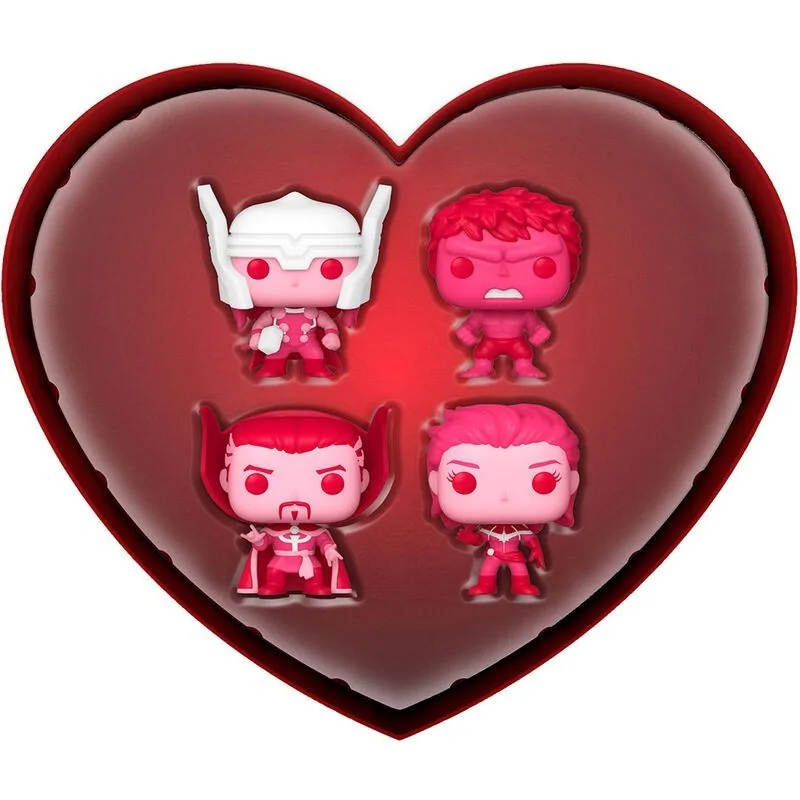 Caja 4 Pocket POP Marvel Classic San Valentin de Funko en Funko Pop | La Cueva Roja