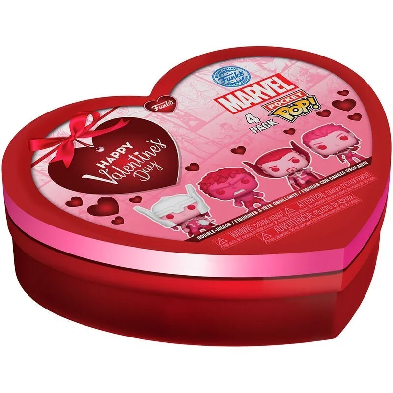 Caja 4 Pocket POP Marvel Classic San Valentin de Funko en Funko Pop | La Cueva Roja