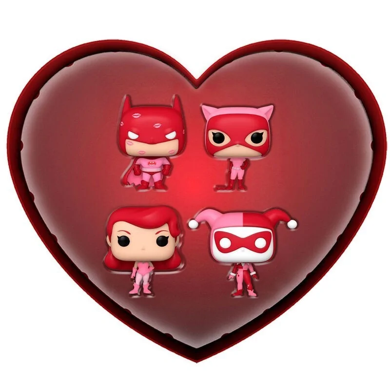 Caja 4 Pocket POP DC Comics San Valentin de Funko en Funko Pop | La Cueva Roja