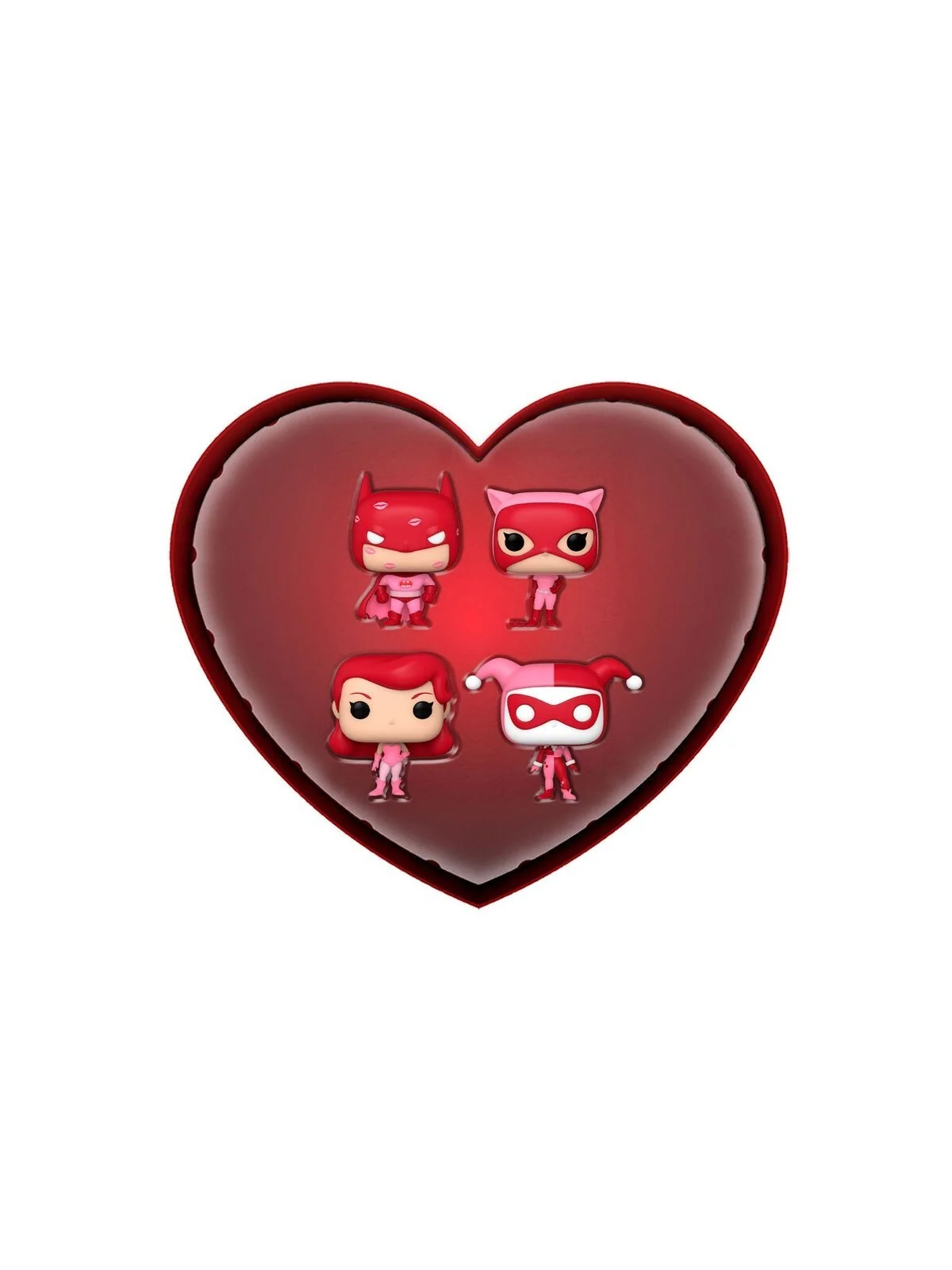 Caja 4 Pocket POP DC Comics San Valentin de Funko en Funko Pop | La Cueva Roja