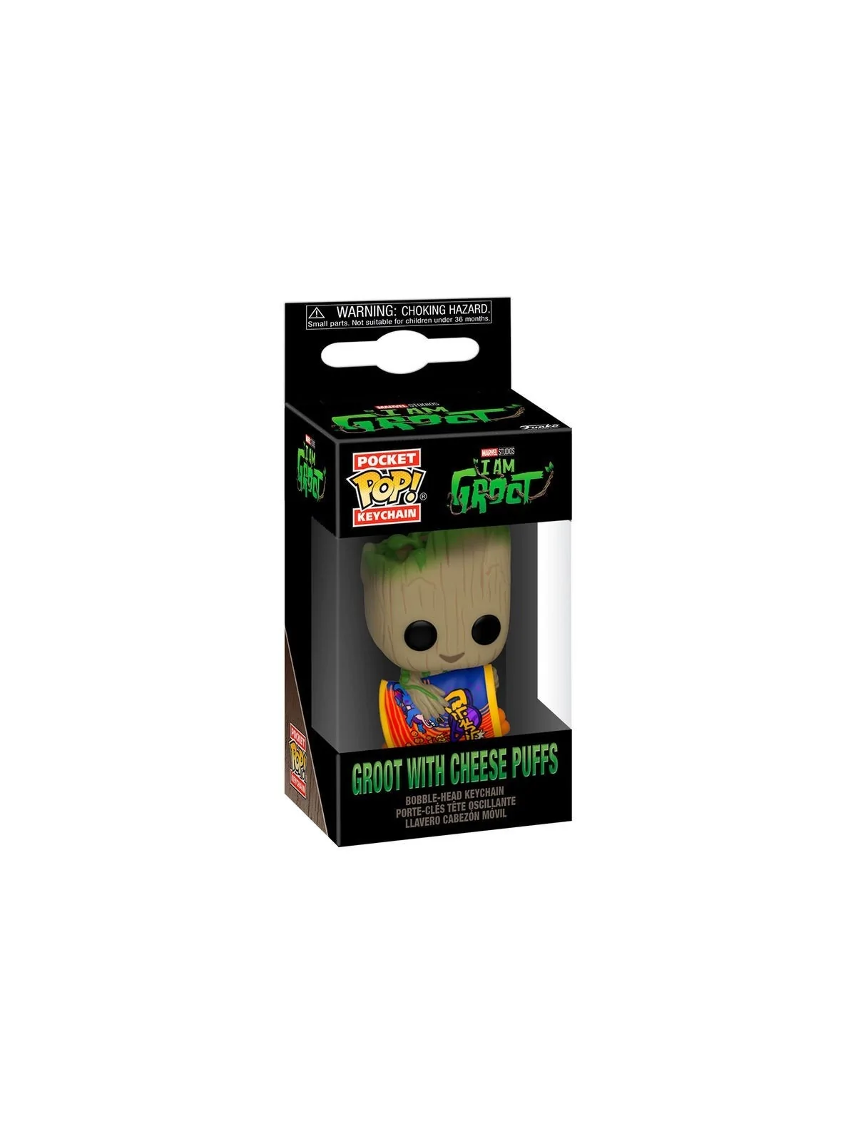Llavero Funko Pocket POP! Marvel I am Groot: Groot with Cheese Puffs de Funko en Funko Pop | La Cueva Roja