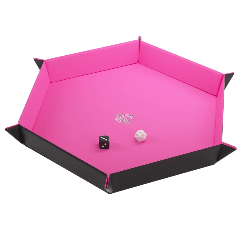 Magnetic Dice Tray Hexagonal Black/Pink de Gamegenic en Otros | La Cueva Roja