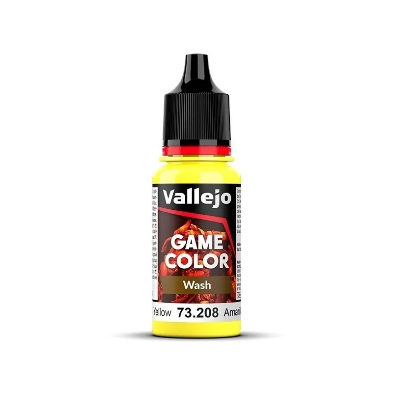 Amarillo Game Color Wash Lavado Vallejo 18 ml (73208) de Vallejo en Game Color | La Cueva Roja