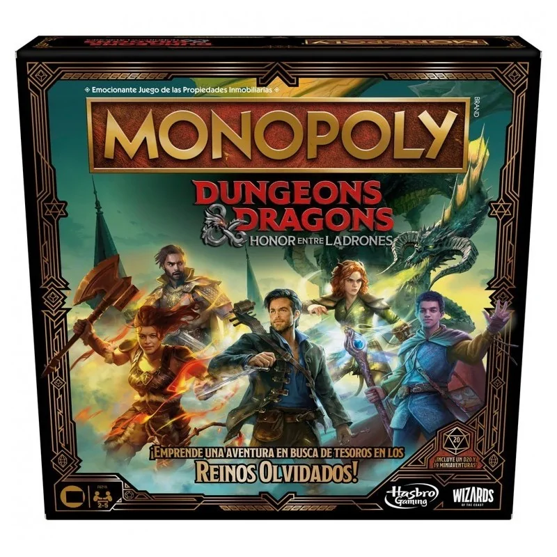Monopoli Dungeons & Drangons: Honor de Los Dragones de Hasbro en Juegos de Tablero | La Cueva Roja