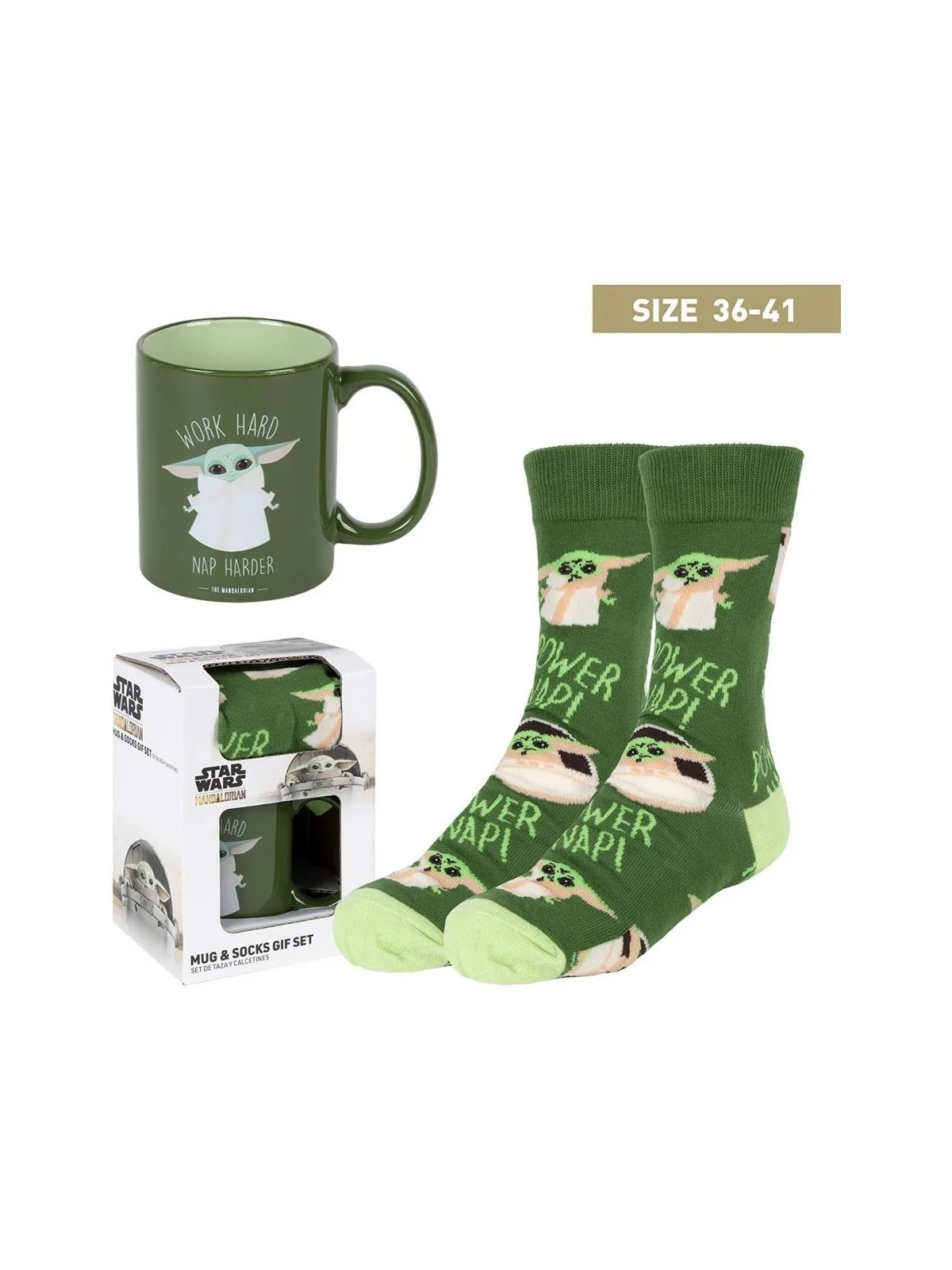 Star Wars: The Mandalorian Taza y Calcetines Set Grogu 36-41 de Disney en Merchandising | La Cueva Roja