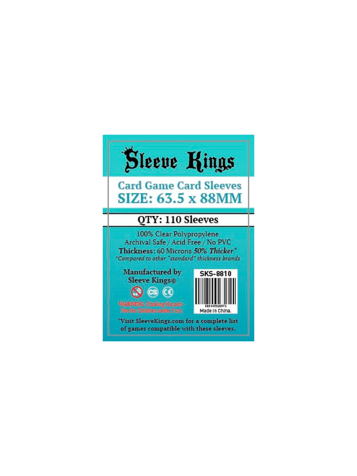 [8810] Sleeve Kings Card Game Card Sleeves (63.5x88mm) de Sleeve Kings en Accesorios | La Cueva Roja