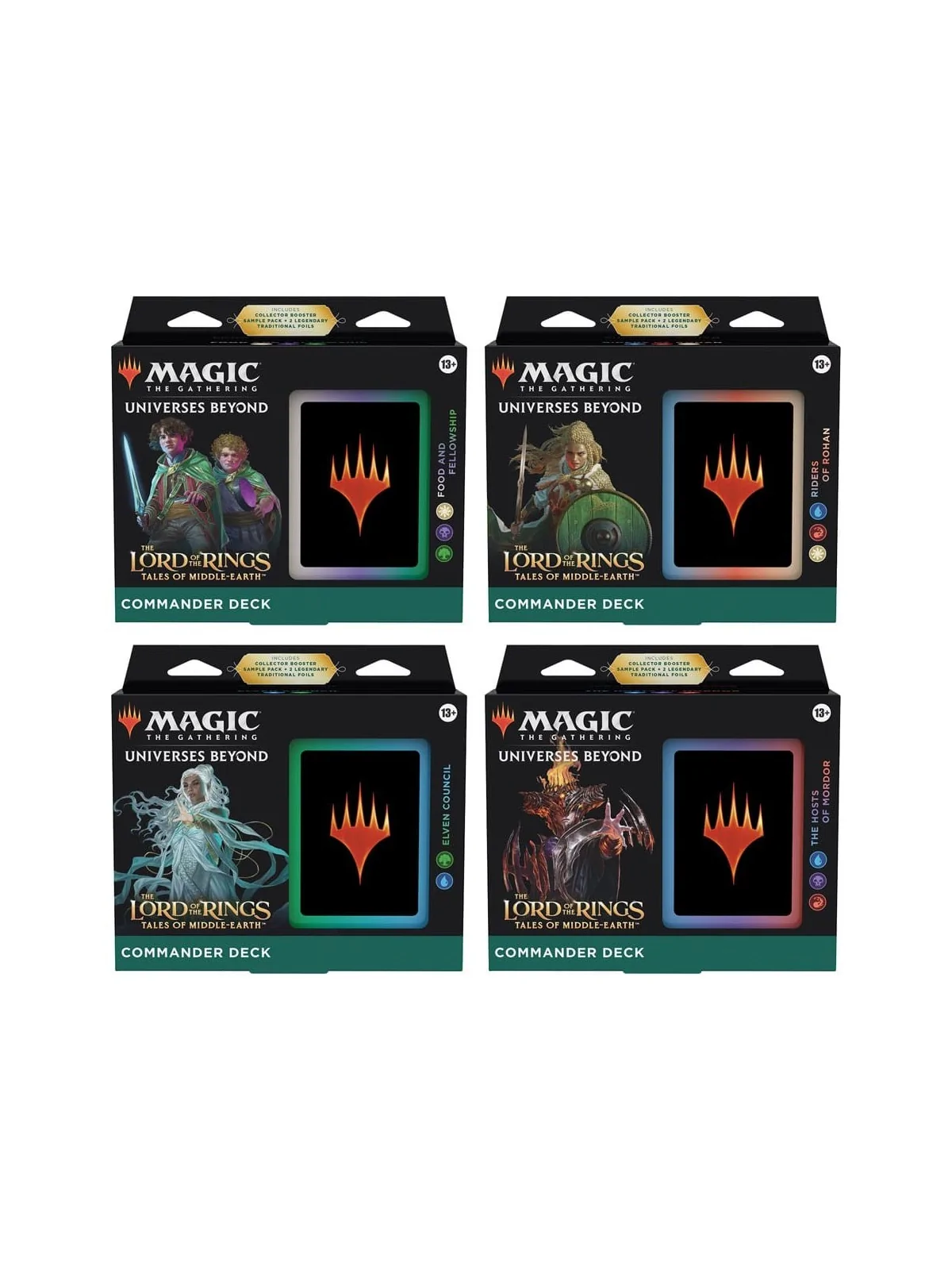 Magic the Gathering The Lord of the Rings: Tales of Middle-earth Mazos de Commander Caja (4) (Inglés) de Wizards Of The Coast en