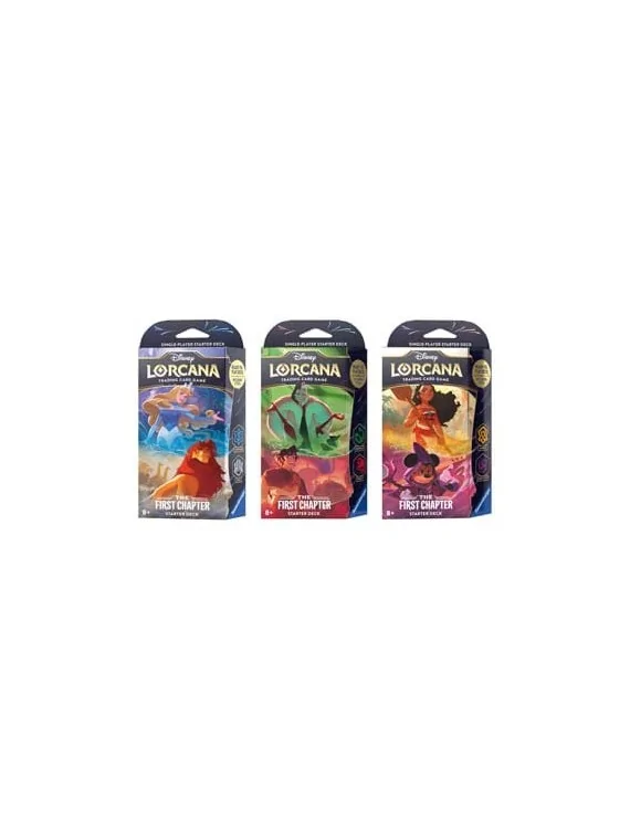 Disney Lorcana TCG The First Chapter Mazos de Inicio Pack (Inglés) de Ravensburger en Disney Lorcana | La Cueva Roja