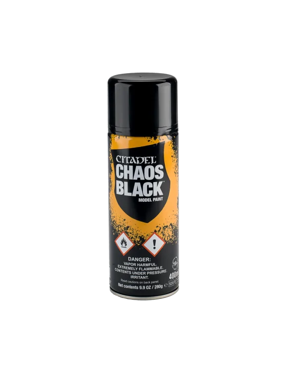 Warhammer Colour: Chaos Black Spray (62-02) de Games Workshop en Warhammer Colour | La Cueva Roja
