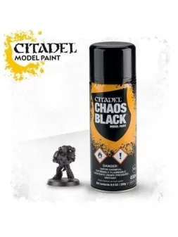 Warhammer Colour: Chaos Black Spray (62-02) de Games Workshop en Warhammer Colour | La Cueva Roja