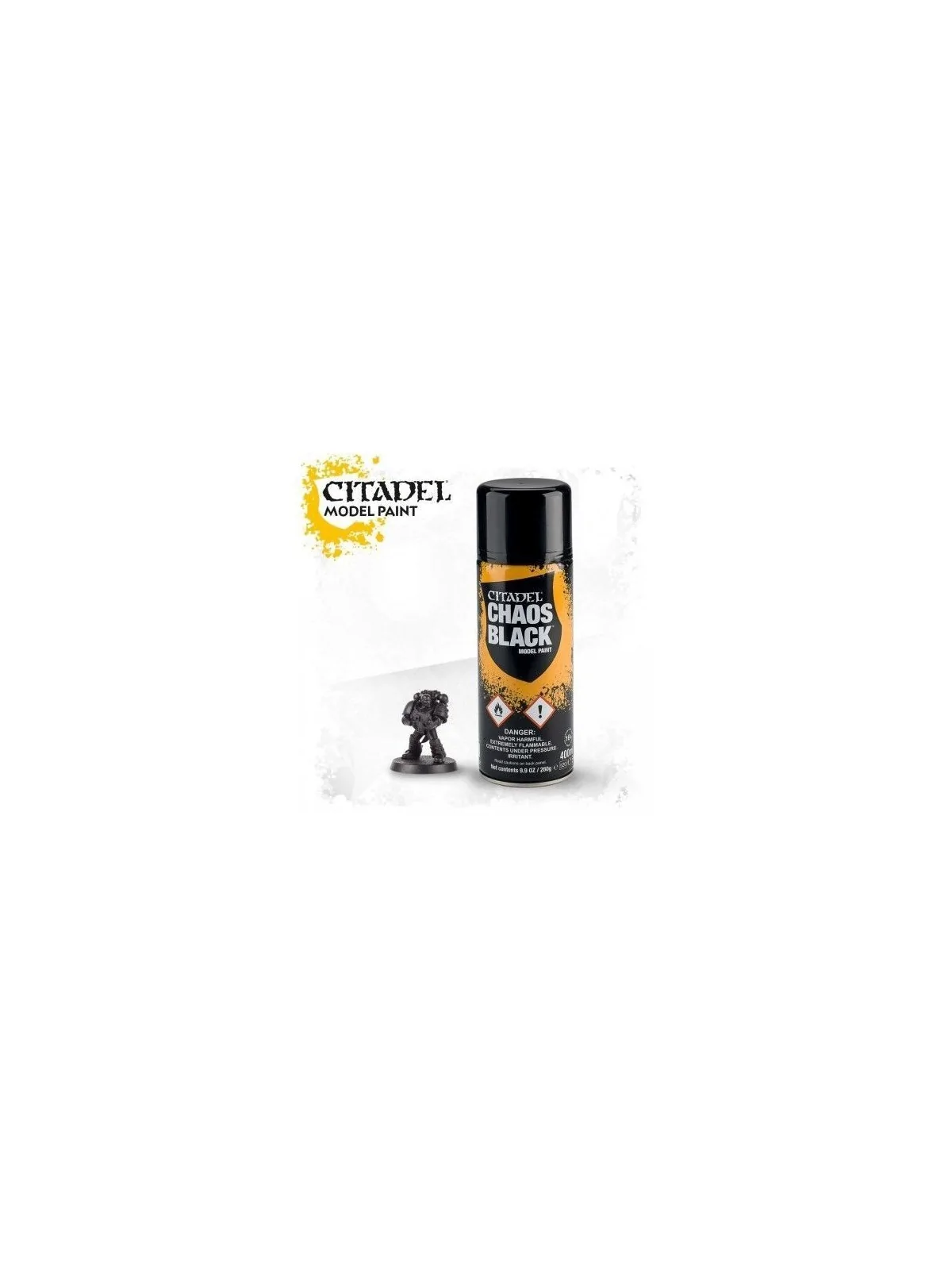 Warhammer Colour: Chaos Black Spray (62-02) de Games Workshop en Warhammer Colour | La Cueva Roja