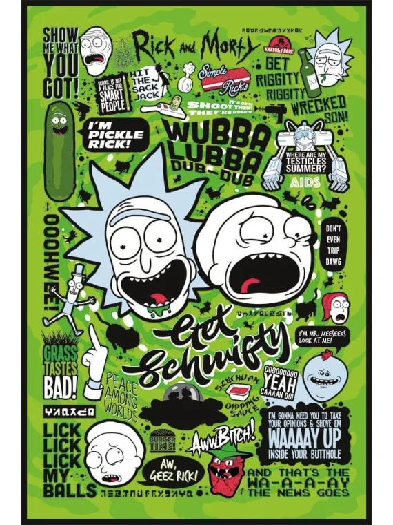 Rick and Morty Quotes 61 x 91 cm de Pyramid en Pósters | La Cueva Roja