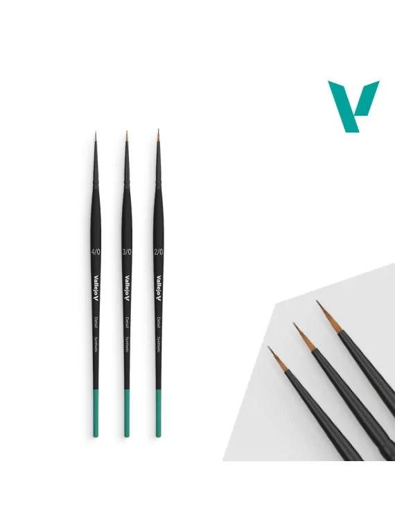 Vallejo Definition Set: Detail Series - Pelo Sintetico Size 4/0-3/0-2/0 (B02990) de Vallejo en Vallejo | La Cueva Roja