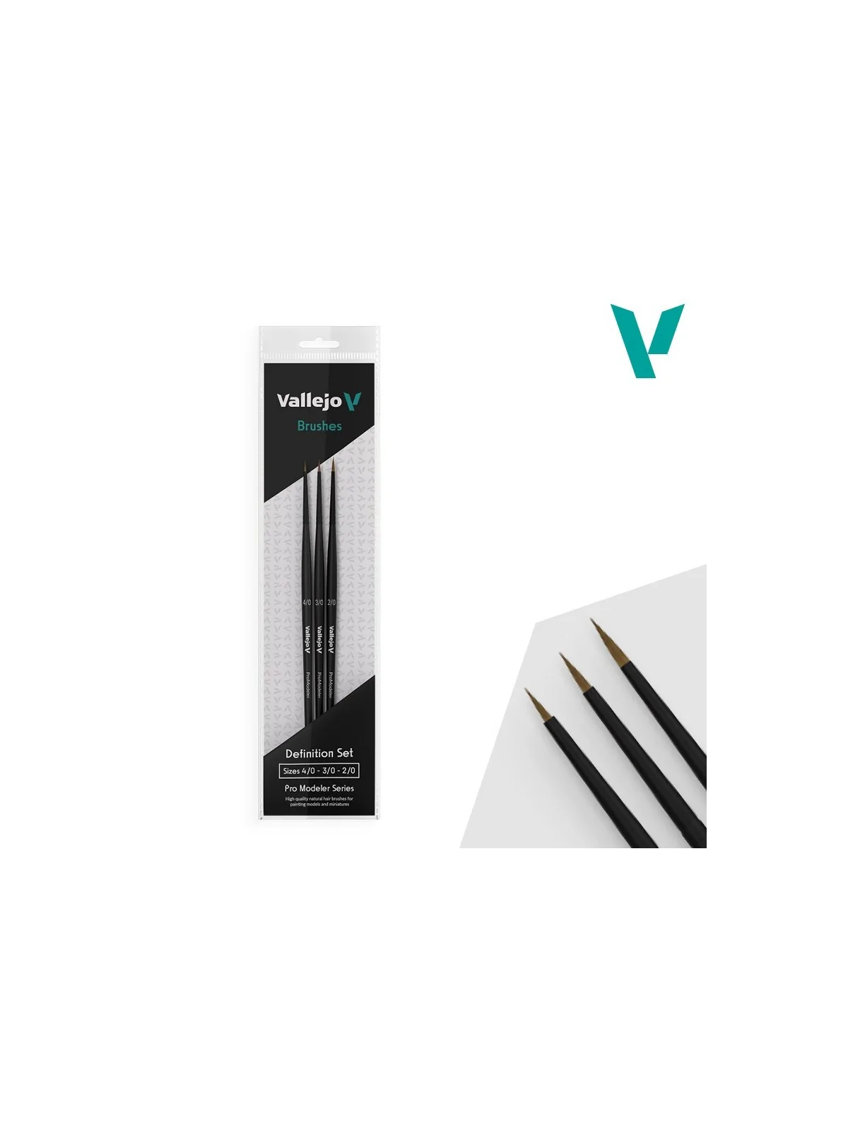 Vallejo Definition Set: Pro Modeler Series - Pelo Natural (Size 4/0-3/0-2/0) de Vallejo en Vallejo | La Cueva Roja
