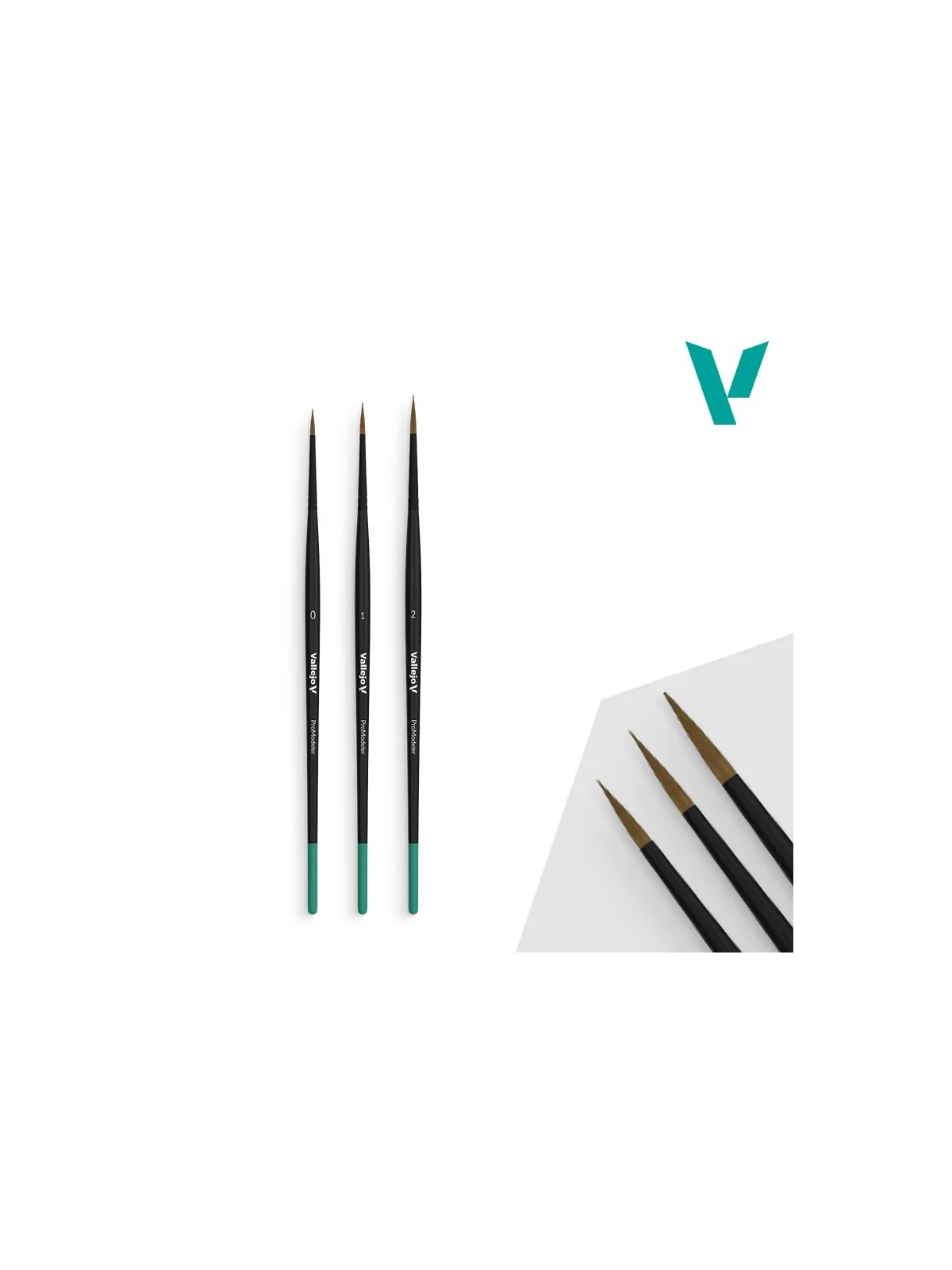 Vallejo Design Set: Pro Modeler Series - Pelo Natural Size 0-1-2 (B01991) de Vallejo en Vallejo | La Cueva Roja
