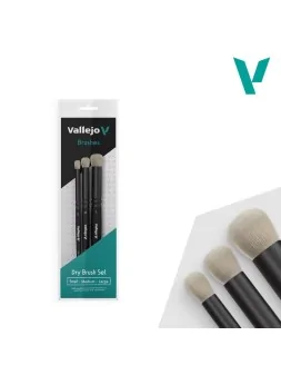 Vallejo Dry Brush Set - Pelo Sintetico (Size Small-Medium-Large) de Vallejo en Vallejo | La Cueva Roja