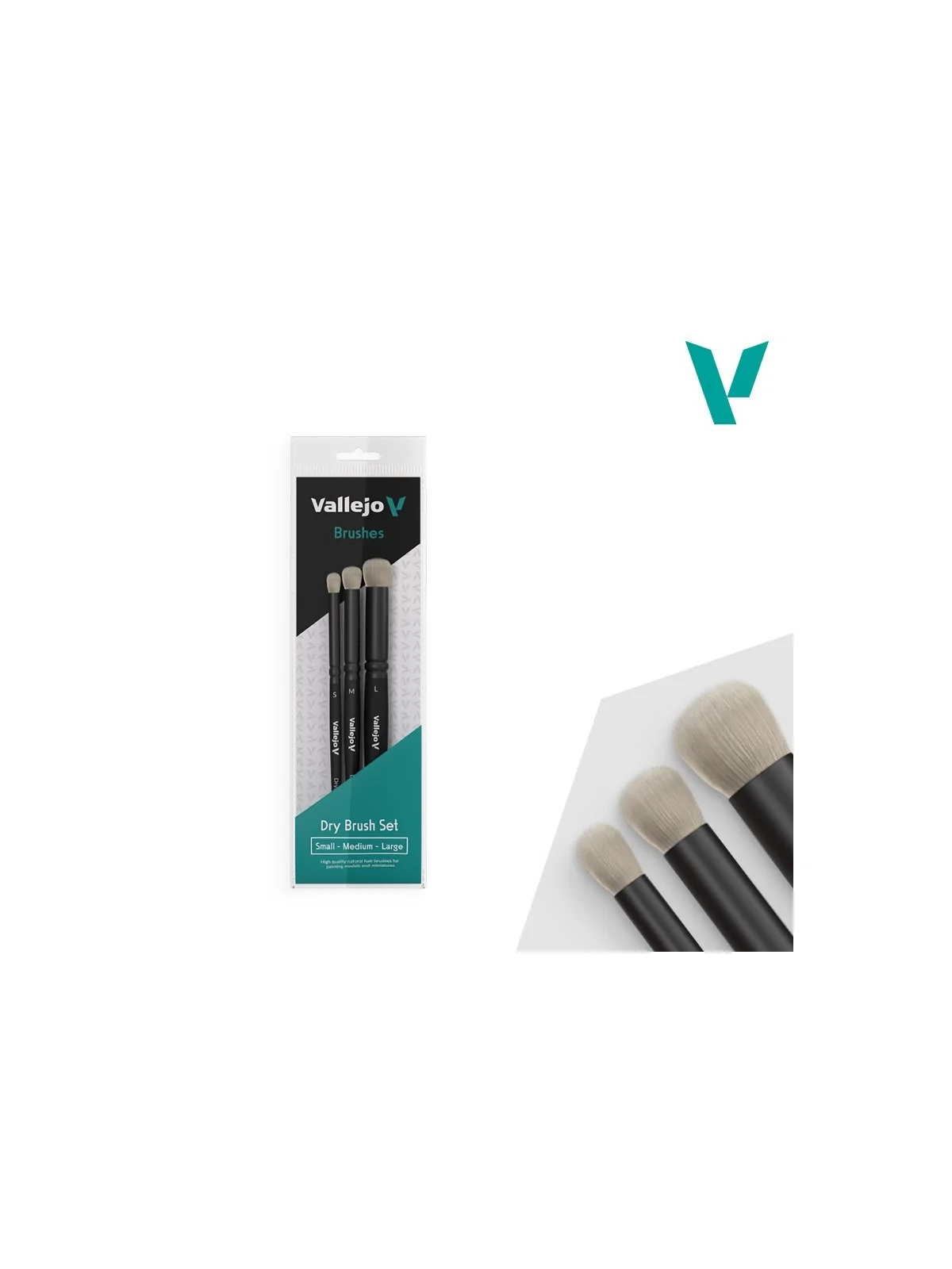 Vallejo Dry Brush Set - Pelo Sintetico (Size Small-Medium-Large) de Vallejo en Vallejo | La Cueva Roja