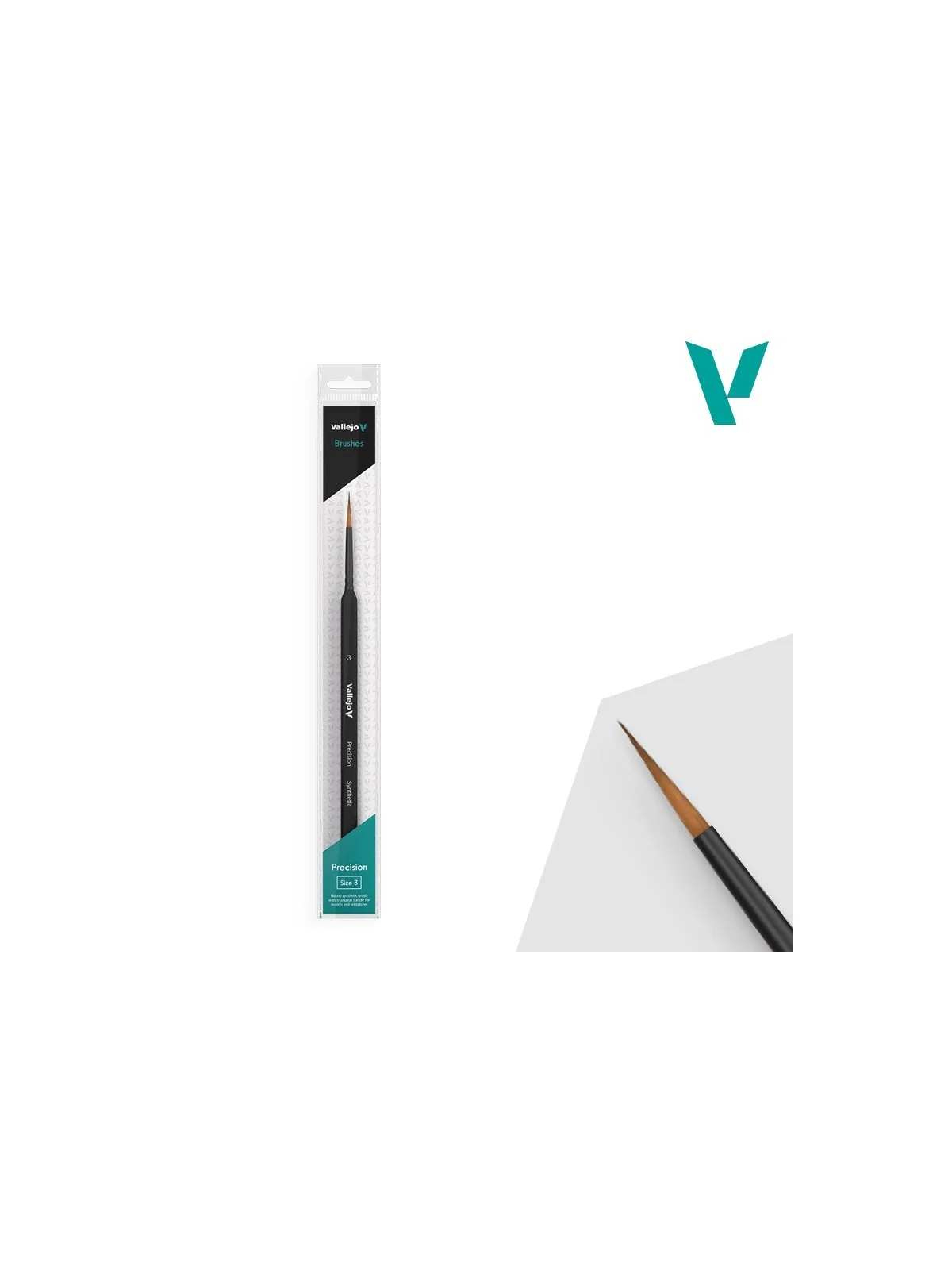 Vallejo Precision: Pelo Sintético - Mango Triangular Size 3 (B03003) de Vallejo en Vallejo | La Cueva Roja