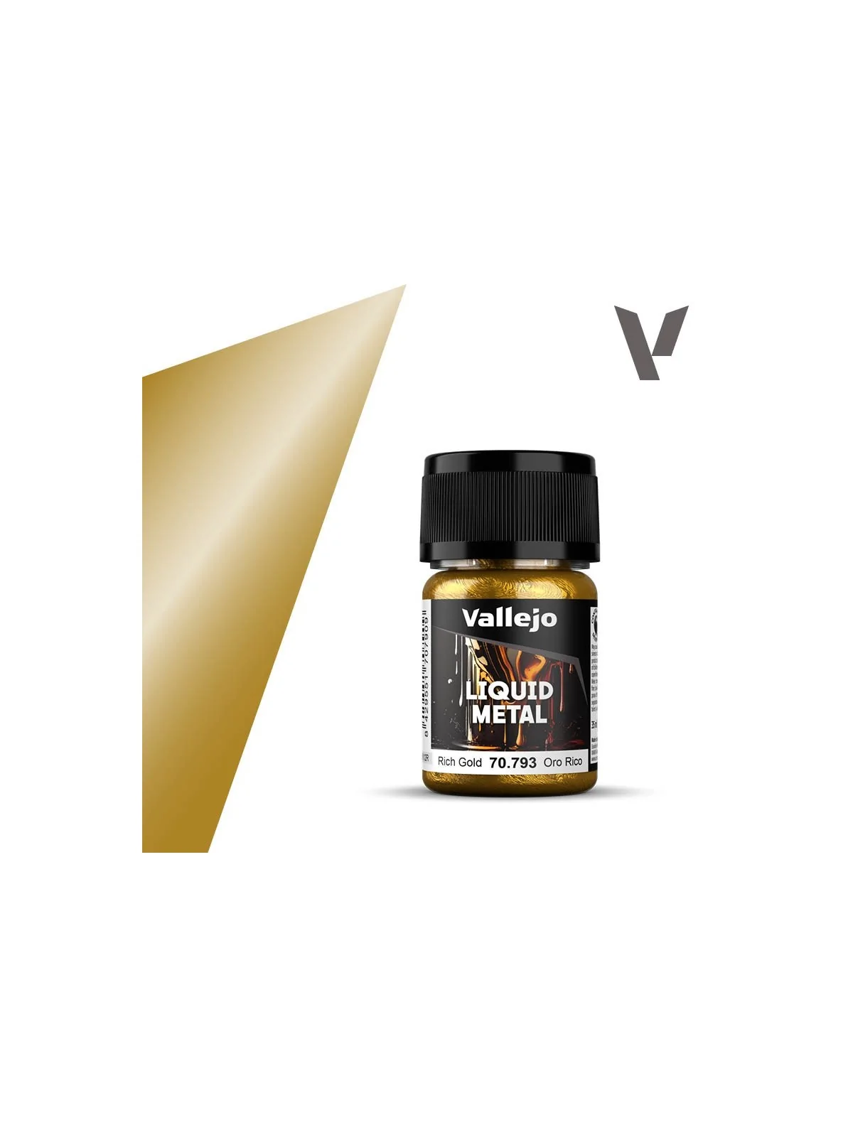 Oro Rico Liquid Metal Vallejo 18 ml (70793) de Vallejo en Vallejo | La Cueva Roja
