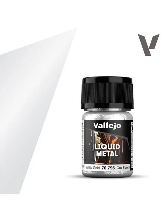Oro Blanco Liquid Metal Vallejo 18 ml (70796) de Vallejo en Vallejo | La Cueva Roja
