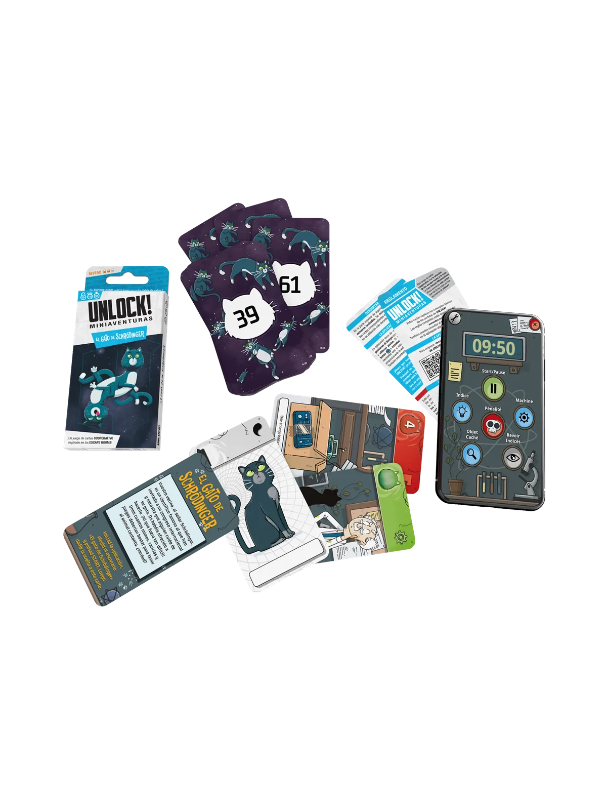 Unlock! Miniaventuras El Gato de Schrödinger de Space Cowboys en Juegos de Cartas | La Cueva Roja